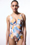Misty Ethnic Pattern Corseted Gathering Underwire Swimsuit - 3