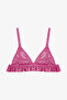Pink Girl's Shiny Triangle Bikini Set - 2