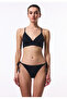 Black Tie-Up Low Waist Bikini Bottom - 5