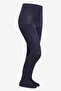 Girl's Pretty Knit Navy Blue Pantyhose - 2
