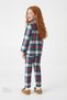Unisex Children's Plaid Light Long Sleeve Buttoned Cotton Pajama Set - 2