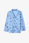 Boy's Blue Cosmic Sky Patterned Long Sleeve Shirt and Pants Pajama Set - 2
