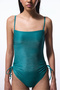 Green Lina Strapless Underwire Swimsuit - 4