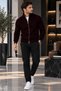 Men's Knitwear Cardigan Full Zipper Stand Collar Cable Knit Patterned Long Sleeve Winter Cardigan - 3
