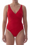 Red Twisted Detailed Corset Swimsuit - 5