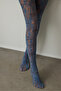 Brown Double Color Duo Mesh Patterned 15 Denier Thin Pantyhose - 2