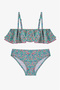 Girl's Ditsy Bandeau Crispy Floral Patterned Bikini Set