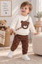 Bear Printed Patterned Baby Set – Set of 2 Sweatshirt + Pants - 3