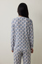 Flower Printed Tea Time Thermal Effect Sweatshirt Pajama Top - 4