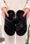 Black Women's House Slippers Plush Slippers Dowry Slippers Bundle Slippers - 3