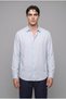 100% Linen Regular Fit Polo Collar Basic Long Sleeve Shirt C1825Ax26Sm - 2