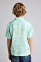 Oversize Wide Fit Polo Collar Patterned Viscose Short Sleeve Shirt Boys F5672A825Hs - 6