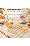 6-piece gold sweet coffee tea spoon set with swan holder, embroidered decorative elegant presentation set, luxury set - 3
