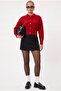 Women's Tilia Crop Red Knit Cardigan - 2