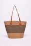 Women's Striped Straw Shoulder Bag - 4