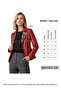Liora Women's Plaid Red Double-Sided Genuine Leather Blazer Jacket - 7