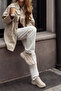 Women's Sneakers Thick Sole Lace-Up Athletic Shoes Pizen Beige - 4