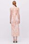 Women's Rope Strap Neck Detailed Patterned Midi Dress - 5
