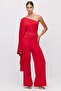 Women's One-Shoulder Detailed Jumpsuit - 6