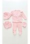 Necixs 241097 Baby Girl Pink Scalloped Ruffle Newborn 5-Piece Bodysuit Set'0-3 Months' - 2