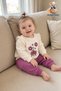 Baby Girl Floral Embroidered 2-Piece Set with Ruffle Detail, Seasonal Baby Set - 6