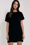 Plain, Unprinted Black Short Sleeve Combed Cotton T-Shirt Dress