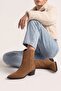 Women's Pointed-Toe Cowboy Western Boots with Seam Detail Vildo Tan Suede