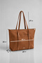 Women's Tan Lined Hand and Shoulder Bag - 4