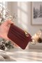 Women's Leather-Look Card Holder with Keychain and Zipper - 2