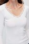 Women's Lace Detailed V-Neck Ribbed Long Sleeve Blouse - 6