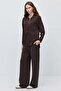 Women's Elastic Waist Wide Leg Knitted Trousers