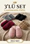 3-Pack Warm Furry House Slippers Dowry Slippers Winter Slippers Noiseless Lightweight Sole