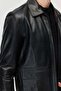 Men's Leather Coat with Zipper and Pocket - 6