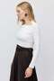 Women's Square Neck Ribbed Long Sleeve Blouse - 3