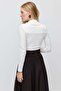 Women's Square Neck Ribbed Long Sleeve Blouse - 5