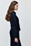 Women's Metal Buckle V-Neck Blouse - 3