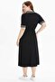 V-Neck Striped Black Standard Women's Dress 25Ysl7585-Bb - 4