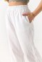 White Tensel Fabric, Elastic Waist, Loose Fit, Comfortable Movement Possible, Casual Trousers - 5