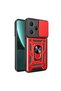 حافظة هاتف Xiaomi Redmi Note 13 Pro Plus من السيليكون مع حلقة عدسة Pars - أحمر