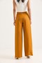 Mustard Woven Fabric High Waist Wide Leg Relaxed Fit Pants Suitable for Daily Use - 4