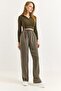 Smoked Tencel Stretchy Fabric Comfortable Fit Pants with Elastic Waist and Lace-Up Detail - 2