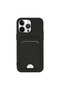 Apple iPhone 14 Pro Case Kelvin Silicone with Business Card Holder - Black
