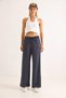 Smoked Modal Fabric Elastic Waist Wide Leg Comfortable Fit Pocketed Sweatpants