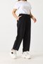 Black Elastic Waist, Adjustable Laces, Comfortable Cut, Loose Fit, Suitable for Daily Use Trousers - 3