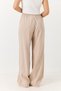 Mink Woven Fabric, Elastic Waist, Side Zipper, Casual Cut, Seasonal Wide-Legged Trousers - 5