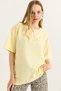 Yellow Soft Textured Crew Neck Drop Shoulder Loose Oversize Modern Cut T-Shirt - 5