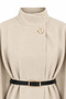 Women's Oversize Comfortable Fit Belted Stand Collar Buttoned Belted Poncho - 2