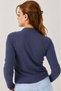 Anthracite Flexible Textured Long Sleeve Modern Cut Knitted Blouse with Stitching Detail and Easy-To-Coordinate Design - 2