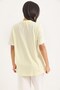Yellow Cotton Crew Neck Short Sleeve T-Shirt with Garnished Detail and Comfortable Fit Knitted T-Shirt - 4