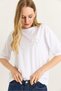 White Cotton Crew Neck Short Sleeve Relaxed Fit Bow Detail Knitted T-Shirt - 4